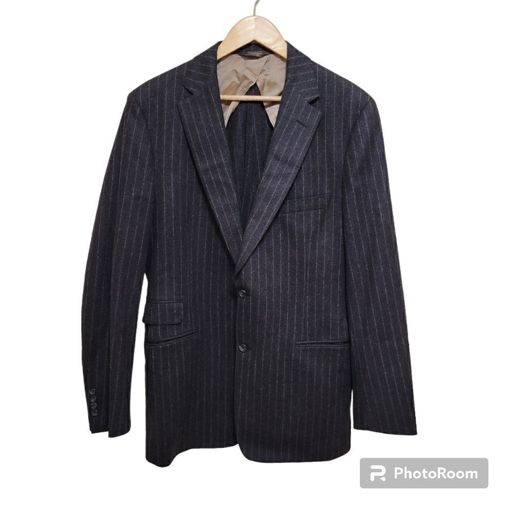 Paul Stuart Wool Blazer Dark Gray Striped Size 41 XL